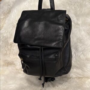 Black Versace Leather Backpackmade in Italy